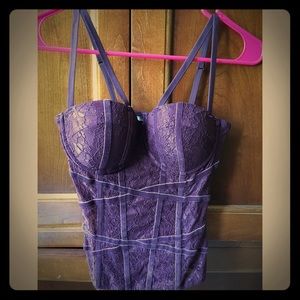 Burgundy Strappy Corset